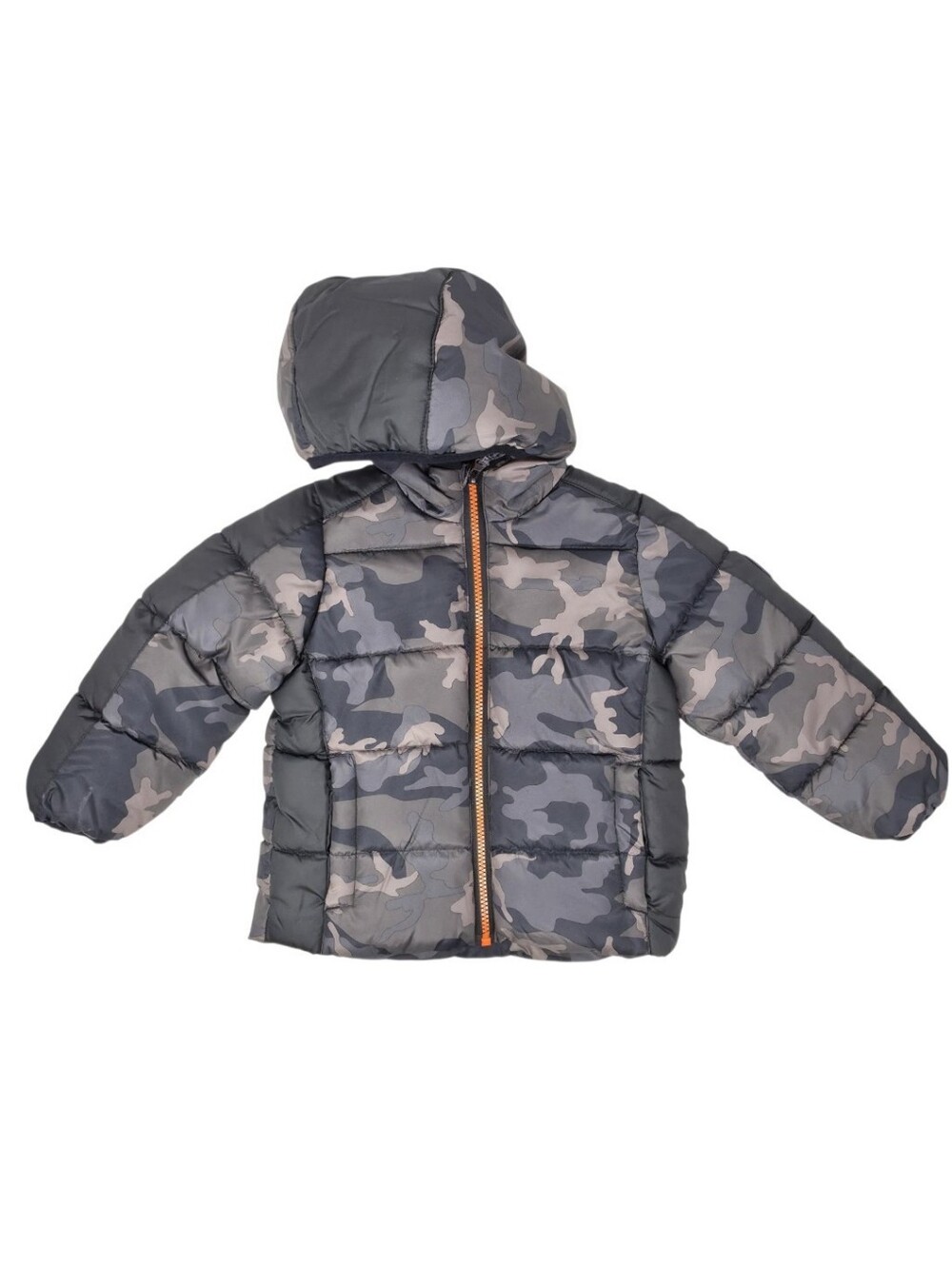 Sequoia Boys 3T Camo Hooded Puffer Winter Jacket Orange